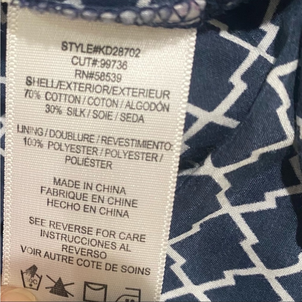 KUT FROM THE KLOTH shirt dress navy white with pockets Womenz Size 0 - Picture 9 of 10